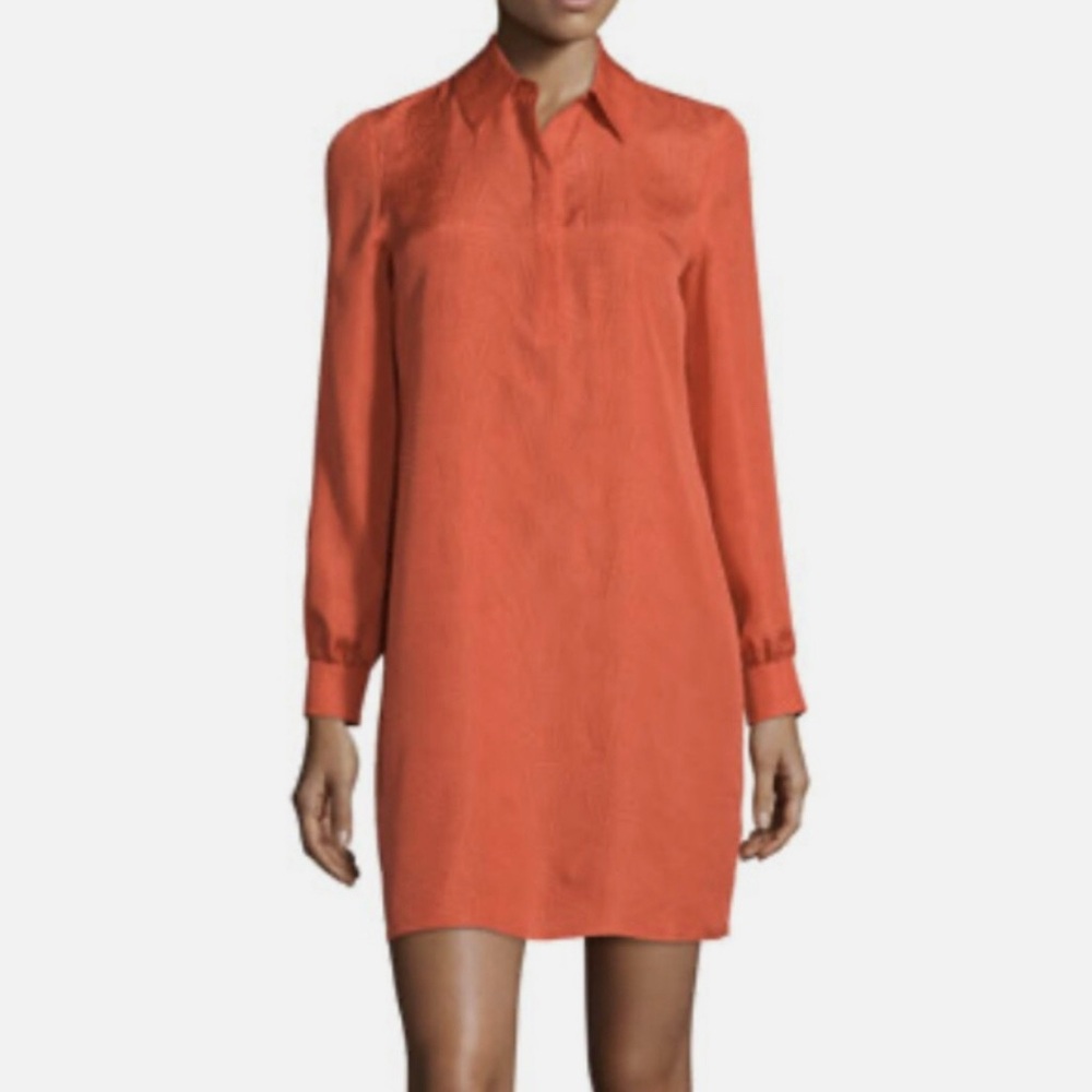 Diane Von Furstenberg Orange Shirt Dress